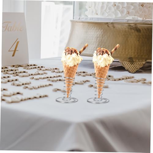 DECOMELODY 2 Stück Teiliges Edelstahl Eiscreme Ständer Polierter Metallhalter für Waffelkegel Stabiler Snack organizer für Eisdiele Party und Restaurant Vielseitig Einsetzbar Platzsparend von DECOMELODY