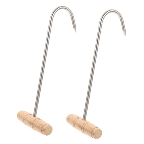 DECOMELODY 2 Stück Teiliges Edelstahl Fleischhaken mit Holzgriff Spitze Haken für Bbq Metzgerei und Camping Belastbar Rostfrei Lang zum Aufhängen von Schwein Geflügel und Braten DECOMELODY 2 Stück Teiliges Edelstahl Fleischhaken mit Holzgriff Spitze Haken für Bbq Metzgerei und Camping Belastbar Rostfrei Lang zum Aufhängen von Schwein Geflügel und Braten von DECOMELODY