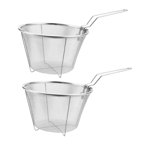 DECOMELODY 2 Stück Teiliges Edelstahl Frittierkorb Hitzebeständig Multifunktional Leicht mit Gleichmäßigen Ölablauflöchern für Pommes Frites Hähnchen Snacks Küchenhelfer DECOMELODY 2 Stück Teiliges Edelstahl Frittierkorb Hitzebeständig Multifunktional Leicht mit Gleichmäßigen Ölablauflöchern für Pommes Frites Hähnchen Snacks Küchenhelfer von DECOMELODY