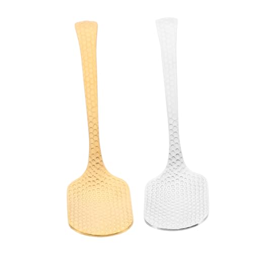 DECOMELODY 2 Stück Teiliges Edelstahl Honiglöffel und Dessertlöffel Langlebig Vielseitig Einsetzbar für Kaffee Getränke und Kuchen Modernes Design für Küche und Tischdekoration von DECOMELODY