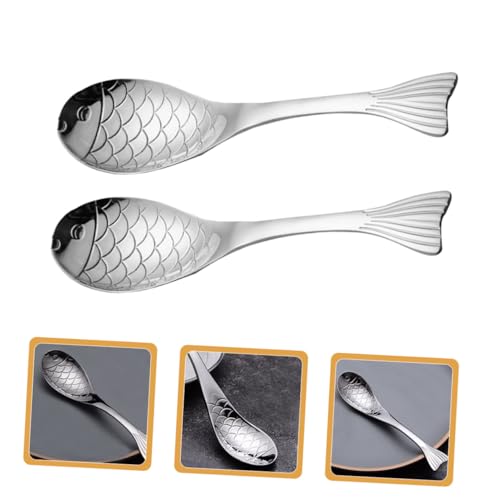 DECOMELODY 2 Stück Teiliges Fischförmiges Edelstahl Servierlöffel Vielseitig für Suppe Brei Dessert und Getreide Robuste Metalllöffel mit Langlebiger Korrosionsbeständigkeit Praktisch für DECOMELODY 2 Stück Teiliges Fischförmiges Edelstahl Servierlöffel Vielseitig für Suppe Brei Dessert und Getreide Robuste Metalllöffel mit Langlebiger Korrosionsbeständigkeit Praktisch für von DECOMELODY