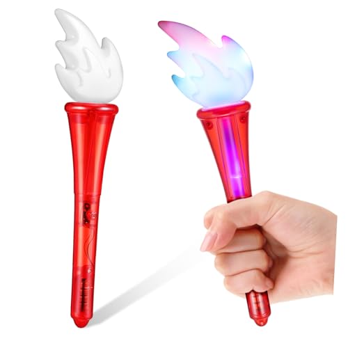 DECOMELODY 2 Stück Teiliges Leuchtstäbe in Fackelform Rote Kunststoff Glowing Sticks mit Mehrfarbigen Blinklichtern Leichtes Party für Sport Events und Fan Animation DECOMELODY 2 Stück Teiliges Leuchtstäbe in Fackelform Rote Kunststoff Glowing Sticks mit Mehrfarbigen Blinklichtern Leichtes Party für Sport Events und Fan Animation von DECOMELODY