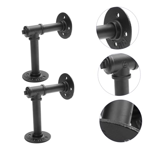 DECOMELODY 2 Stück Teiliges Regalhalter aus Robustem Eisen Industrieller Wandhalter für Schwebende Ablagen Vintage Wasserrohr Design Tragfähig und Platzsparend für Wohnzimmer und Küche von DECOMELODY