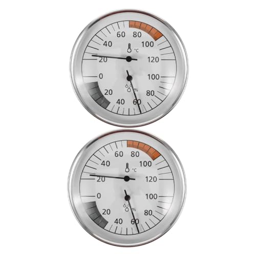 DECOMELODY 2 Stück Teiliges Sauna Thermometer Hygrometer Hitzebeständiges Temperatur und Feuchtigkeitsmessgerät Großes Display Überwachung für Dampfbad und Saunaraum von DECOMELODY
