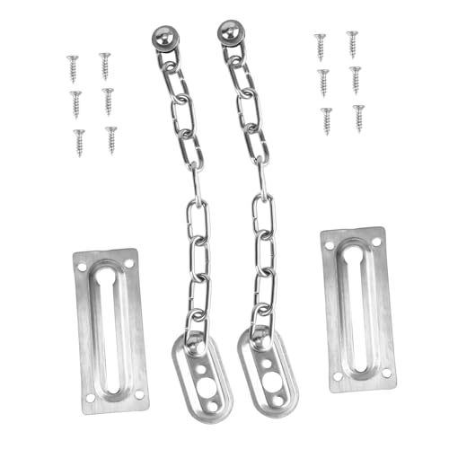 DECOMELODY 2 Stück Teiliges Sicherheitskette Türschloss mit Federmechanismus Kindersicherung Einbruchschutz für Wohnungstüren Einfache Montage Robuster Heavy Duty Türlatch Guard von DECOMELODY