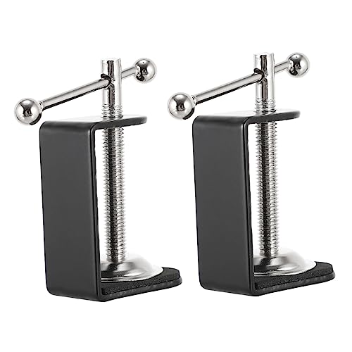 DECOMELODY 2 Stück Tischbefestigung C-Klemme rostfrei Schreibtisch c-Klemme kleine Tischklemmen Clips tischklammern klemmzange C-Clip für Tischmontage c-förmige Klemme für Tisch Plastik Black von DECOMELODY