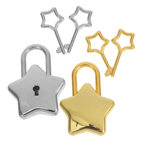 DECOMELODY 2 Stück Vorhängeschloss mit Schlüssel Sternförmig Teiliges Leicht und Kompakt für Tagebücher Aufbewahrungsboxen und Rucksäcke Sicheres Reise und Gepäckzubehör Innovatives Design von DECOMELODY