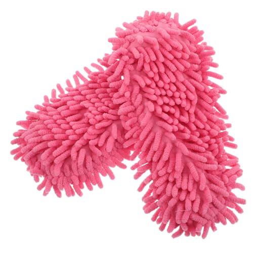 DECOMELODY 2 Stück Waschbare Chenille Mop Hausschuhe Rutschfeste Abnehmbare Reinigungsschlappen für Bodenreinigung Weiche Absorbierende Putzschuhe Wiederverwendbare Staubwisch Hausschuhe für von DECOMELODY