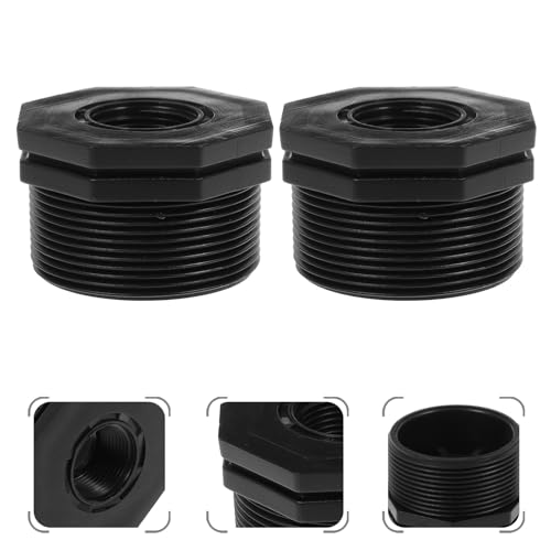 DECOMELODY 2 Stück Wasserbehälter verbinder bis Innen Außengewinde Durchführungsfitting Dicht mit Dichtung für Regenfässer Garten Teiche Aquarien von DECOMELODY