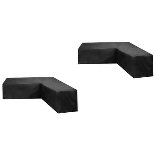 DECOMELODY 2 Stück Wasserdichter Oxford Outdoor Ecksofa Schutzbezug mit Kordelzug Windfest Wetterbeständig Patio Möbelabdeckung von DECOMELODY