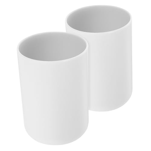 DECOMELODY 2 Stück Wiederverwendbare Badezimmerbecher aus Lebensmittelechtem PP Vielseitige Zahnbürsten Mundwasserbecher Leicht Robust und Praktisch für Alltag und Reise von DECOMELODY