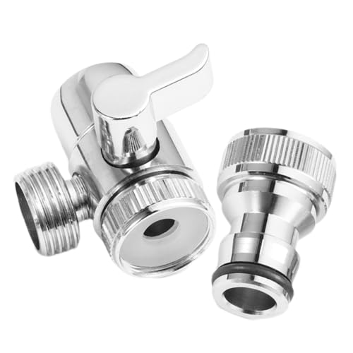 DECOMELODY 2 Stück Zwei Wege Waschmaschinen Zulaufadapter Wasserhahn Verteiler mit Punkt Anschluss für Spültisch mit Abnehmbarem Belüfter Langlebig und Kompakt von DECOMELODY