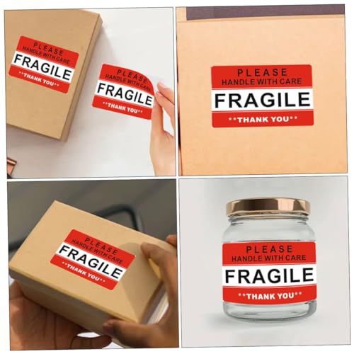 DECOMELODY 20 Blatt Versand Warnaufkleber Fragile Aufkleber Haftetiketten für Zerbrechliche Pakete Stark Haftend Multifunktionale Transportetiketten für Elektronik Sichtbar Rot von DECOMELODY