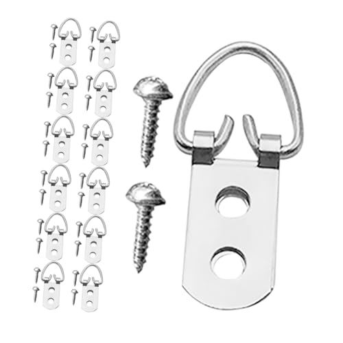 DECOMELODY 20 Stück Teiliges D Ring Bildaufhänger Heavy Duty Metall Haken mit Doppelbohrung Stabile Wandaufhänger für Bilderrahmen Kunstwerke Kleidung Einfache Montage Vielseitig Verwendbar von DECOMELODY