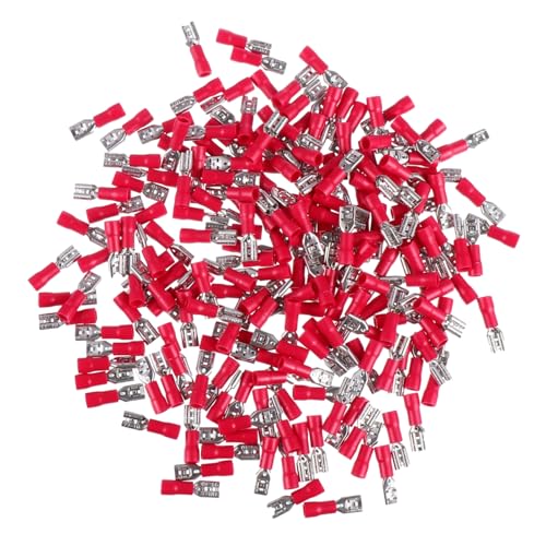 DECOMELODY 200 Stück Teiliges Isolierte Flachstecker Weibliche Kabelverbinder aus Vorisolierte Crimpklemmen für Elektrische Reparaturen Sichere Verbindung für Aluminiumkabel von DECOMELODY