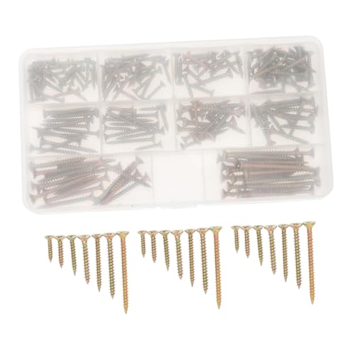 DECOMELODY 200 Stück Teiliges Schrauben Set Senkkopfschrauben aus Farbplattiertem Stahl für Fiberboardbefestigung Selbstschneidend für Reparaturen in Haushalt Werkstatt von DECOMELODY
