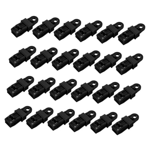 DECOMELODY 24 Stück Teiliges Robuste Zeltklammern aus Nylon Winddichte und Wiederverwendbare Planenclips Vielseitig Einsetzbar für Outdoor Camping Zelt Markise Strand und Bergtouren Kompakt von DECOMELODY