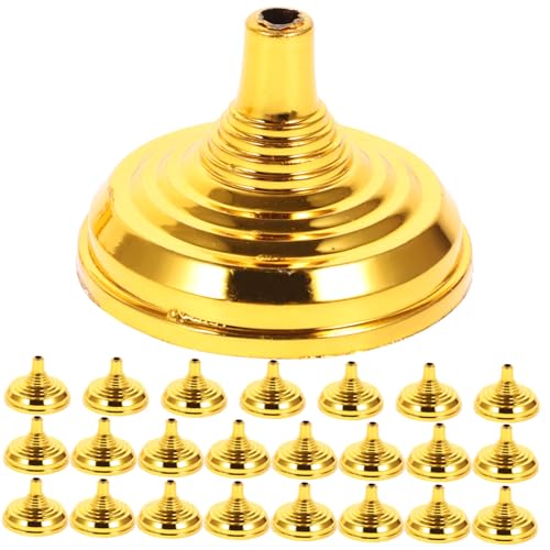 DECOMELODY 24 Stücke Teiliges Goldene Runde Fahnenmasthalter Wandmontage Fahnenmast Sockel Halterung für Innen und Außenbereich Installieren Geeignet für Balkon Garten und Feierdeko von DECOMELODY