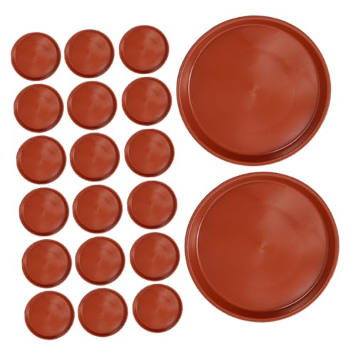 DECOMELODY 25 Stück Runde Pflanzenteller aus Rotem Kunststoff Pflanzentopf Untersetzer mit Wasserauffangfunktion Drainage-tablett für Blumentöpfe und Bonsai Innendurchmesser für Drinnen und von DECOMELODY
