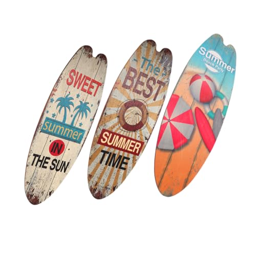 DECOMELODY 3 Stück Teiliges Holz Surfbrett Wanddekor Tropisches Küstenhaus Schild Hängende Küsten dekoration für Wohnzimmer Bar und Sommerparty Rustikale Holzplaketten für Strand Hawaii DECOMELODY 3 Stück Teiliges Holz Surfbrett Wanddekor Tropisches Küstenhaus Schild Hängende Küsten dekoration für Wohnzimmer Bar und Sommerparty Rustikale Holzplaketten für Strand Hawaii von DECOMELODY