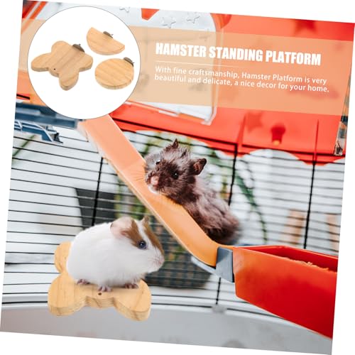 DECOMELODY 3 Stück Teiliges Holzspielzeug für Papageien und Kleine Haustiere Stabile Vogel plattform mit Verschiedenen Formen Langlebiges Kreatives Kletterbrett für Käfig und Spielspaß von DECOMELODY