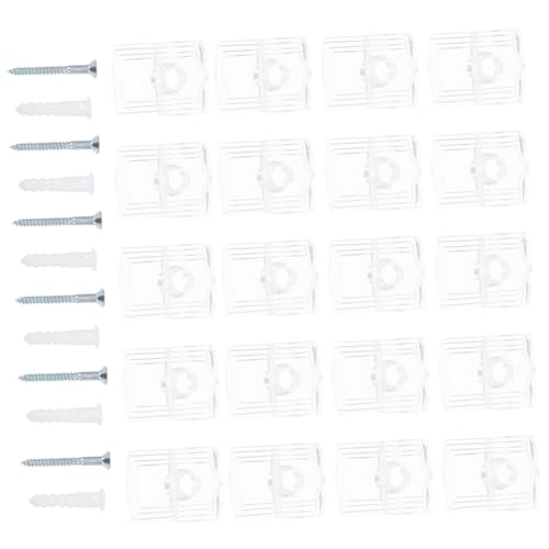 DECOMELODY 30 Sätze Glasklemmen für Montage von Spiegeln und Glasplatten Robuste Wasserdichte Halterungen für Badezimmer Vitrinen und zur Sicheren Fixierung von Spiegeln und Glasregalen von DECOMELODY