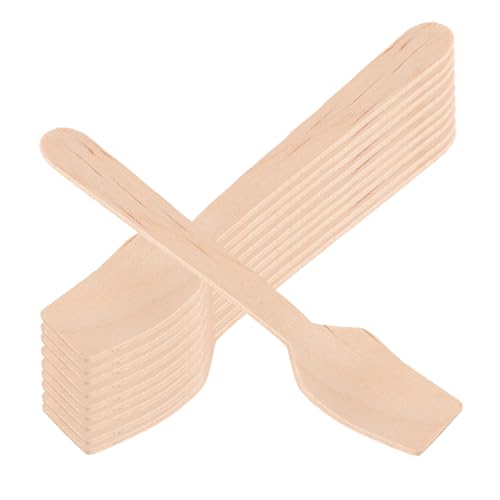 DECOMELODY 300 Stück Mini Holzlöffel Einweg Kleine Verkostungslöffel für Joghurt Eiscreme Dessert Catering Natürliche Holzoptik Kompakt Praktisch für Partys und Gastronomie von DECOMELODY