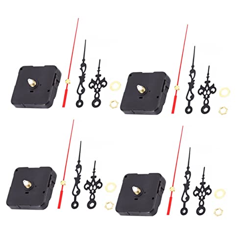 DECOMELODY 4 Sätze DIY Uhrwerk mit Geräuschlosem Mechanismus für Wanduhr Teiliges Uhrzeiger Kit für Kreative Bastelprojekte Hochwertige Uhrmacher Ersatzteile für Verschiedene Uhrendesigns von DECOMELODY