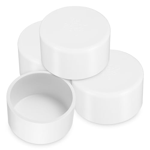DECOMELODY 4 Stk. PVC Rohrendkappen Innendurchmesser Weiß PVC Rohrverschluss Endkappe Sprinkler Rohrstopfen für Heimwerker und Industrie Einfache Montage Robust und Druckbeständig von DECOMELODY