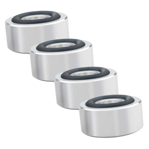 DECOMELODY 4 Stück Aluminium Lautsprecher Isolationsfüße Stoßdämpfende Gerätefüße für HiFi Boxen und Plattenspieler Vibrationsreduzierende Subwoofer Standfüße Langlebig und Rostfrei von DECOMELODY