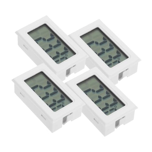 DECOMELODY 4 Stück Digitales Mini Thermometer Präziser Raumtemperatur Feuchtigkeitsindikator Eingebettet für Gewächshaus Reptilzucht und Vielseitige Innen Außenanwendung von DECOMELODY