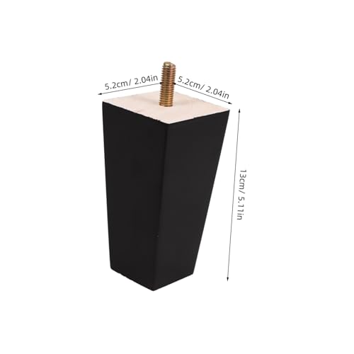 DECOMELODY 4 Stück Eckige Schwarze Möbelbeine Teiliges Stabile Sofafüße und Ersatzfüße für Bett Couchtisch Kommode Schrank und DIY Möbelmontage von DECOMELODY