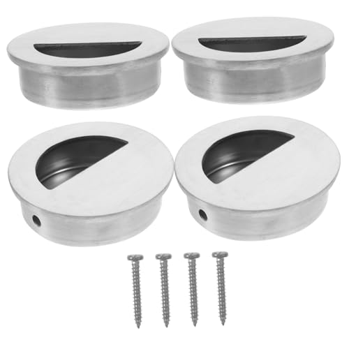 DECOMELODY 4 Stück Edelstahl Eingelassene Türgriffe Teiliges Kompakt und Robust Platzsparend für Küchenschränke mit Glatter Oberfläche und Komfortablem Griff Geeignet für Badezimmermöbel und von DECOMELODY