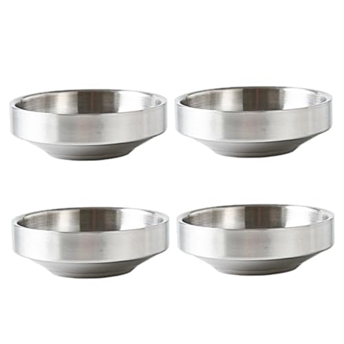 DECOMELODY 4 Stück Edelstahl Kimchi Schalen Doppelwandig Aromaschalen Stapelbar Modern für Zuhause und Restaurant von DECOMELODY