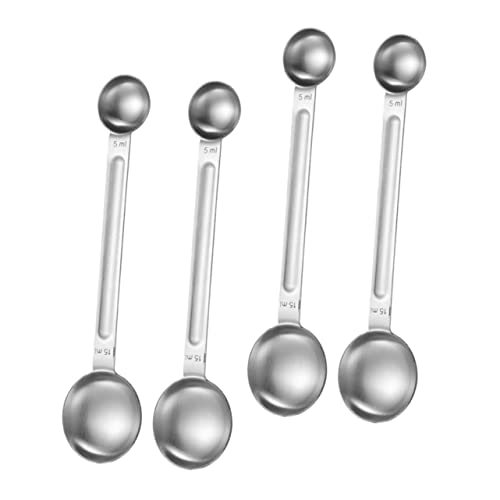 DECOMELODY 4 Stück Edelstahl Teiliges Doppelseitiges Dosierlöffel mit Messskala Kaffeelöffel und Gewürzmaß Kompakt Langlebig für Küchen und Kaffeespezialitäten Präzises Kaffeepulver Messen DECOMELODY 4 Stück Edelstahl Teiliges Doppelseitiges Dosierlöffel mit Messskala Kaffeelöffel und Gewürzmaß Kompakt Langlebig für Küchen und Kaffeespezialitäten Präzises Kaffeepulver Messen von DECOMELODY