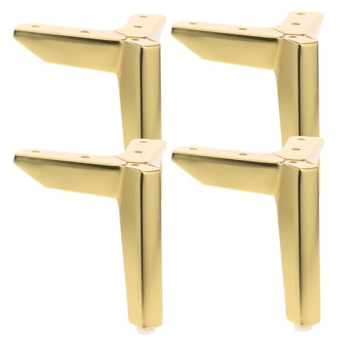 DECOMELODY 4 Stück Metall Möbelfüße Dreieckig Goldfarben Stabile Möbelbeine für Kommoden Sofas Schränke mit Einfacher Montage Inkl Montagematerial und Anleitung von DECOMELODY