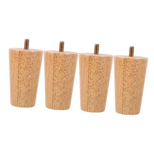 DECOMELODY 4 Stück Möbelbeine aus Massivem Holz mit Schraubgewinde Schräg Zulaufend Ersatz für Sofa Couch Stuhl Couchtisch Kommode Einfache Montage Modernes Design von DECOMELODY