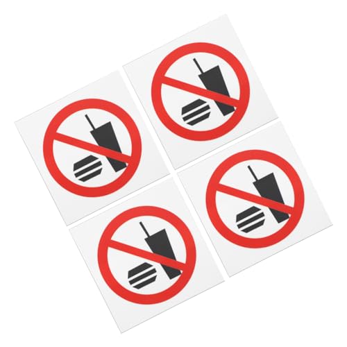 DECOMELODY 4 Stück No Food Drink Verbotsschilder Selbstklebende Aufkleber für Einzelhandel Büro und Veranstaltungen Material Einfache Anwendung Auffälliges Design DECOMELODY 4 Stück No Food Drink Verbotsschilder Selbstklebende Aufkleber für Einzelhandel Büro und Veranstaltungen Material Einfache Anwendung Auffälliges Design von DECOMELODY