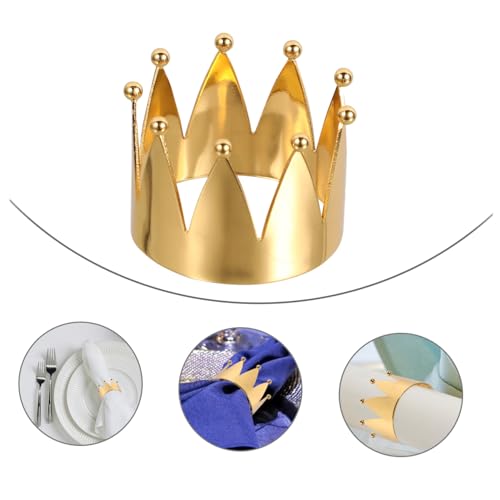 DECOMELODY 4 Stück Serviettenringe aus Edelstahl Goldfarben Königliche Kronenform Langlebige Tischdeko Serviettenhalter für Festliche Anlässe und Partys von DECOMELODY