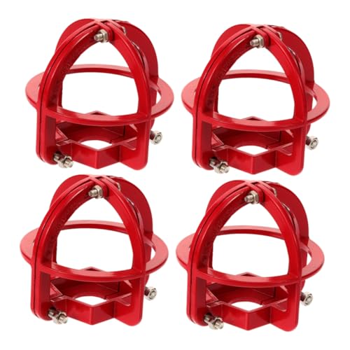 DECOMELODY 4 Stück Sprinklerkopf Schutzabdeckungen Schilde Abdeckungen Außenkäfig Betonsprinkler Schutzschutz Universal Schutzkappen Ersatz Für Sprinklerkopfabdeckung Metall Rot von DECOMELODY