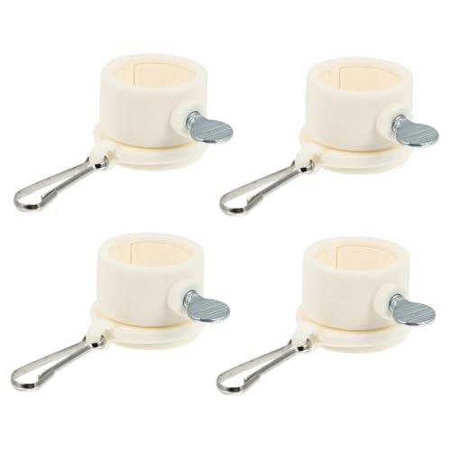 DECOMELODY 4 Stück Teiliges Fahnenmast Befestigungsringe Weiß mit Drehbaren Verheddernden Halterungen für Einfache und Langlebige Witterungsbeständige Verwendung Am Fahnenmast von DECOMELODY