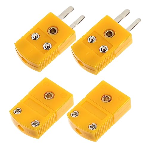 DECOMELODY 4 Stück Teiliges K Thermoelement Stecker aus Gelbem Kunststoff Thermocouple Adapter Buchse und Stecker für Temperaturmessung Langlebig und Kompatibel mit Multimetern DECOMELODY 4 Stück Teiliges K Thermoelement Stecker aus Gelbem Kunststoff Thermocouple Adapter Buchse und Stecker für Temperaturmessung Langlebig und Kompatibel mit Multimetern von DECOMELODY