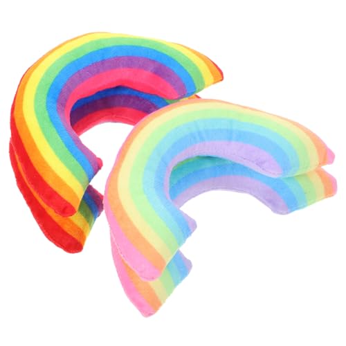 DECOMELODY 4 Stück Teiliges Katzenkissen mit Katzenminze U förmiges Nackenkissen für Katzen Bunte Schlafkissen für Indoor Katzen Atmungsaktiv und Bequem für Tiefe Entspannung von DECOMELODY