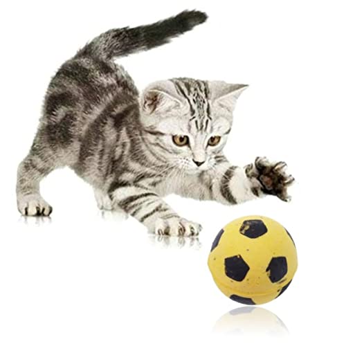 DECOMELODY 4 Stück Teiliges Katzenspielzeug Weiche Schaumstoff Fußbälle in Bunten Farben Interaktives Ballspielzeug für Katzen Fördert und Schützt Möbel Eva Material von DECOMELODY