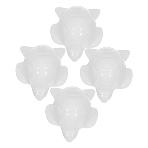 DECOMELODY 4 Stück Teiliges Keramik Wc Schraubenabdeckungen mit Meeres-schildkröten Motiv Dekorative Toilettenmuttern Abdeckkappen Weiße Schraubenkappen für Badezimmer Installieren von DECOMELODY