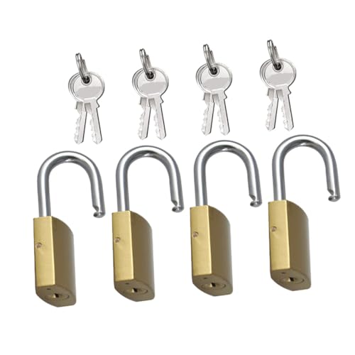 DECOMELODY 4 Stück Teiliges Kleine Vorhängeschlösser aus Massivem Messing mit Schlüssel Robustes Schloss für Schränke Gepäck und Aufbewahrungsboxen Praktische und Sichere Diebstahlsicherung von DECOMELODY