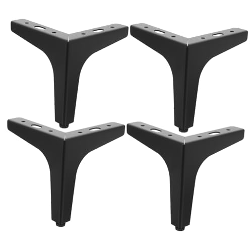 DECOMELODY 4 Stück Teiliges Möbelfuß Dreieckige Stabile Möbelbeine Hohe Stahlfüße für Sofa Schrank Couchtisch Bett Moderne Möbelstützen in Schwarz von DECOMELODY