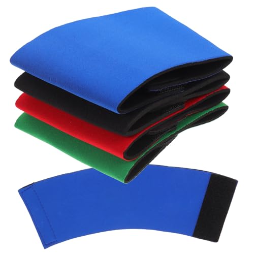 DECOMELODY 4 Stück Teiliges Neopren Flaschenschutz Isolierband Hitzebeständig für Kaffee und Teetassen Rutschfeste Becherhülle in Schwarz Rot Blau Grün Wärmeisolierung für Heiße und Kalte von DECOMELODY
