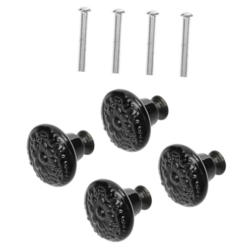 DECOMELODY 4 Stück Teiliges Runde Vintage Keramik Schrankgriffe mit Schrauben Einzelnes Loch Antike Möbelknöpfe für Kommode Küchenschränke und Kleiderschränke von DECOMELODY