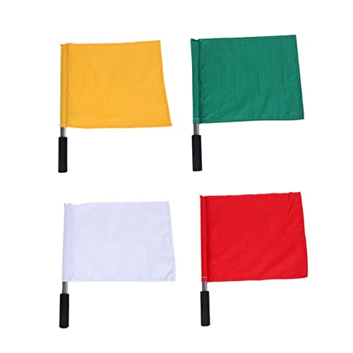 DECOMELODY 4 Stück Teiliges Schiedsrichter Fahnen aus Wasserfestem mit Edelstahlstangen und Schwammgriff Bunte Signal und Kampfrichterflaggen für Sportveranstaltungen und DECOMELODY 4 Stück Teiliges Schiedsrichter Fahnen aus Wasserfestem mit Edelstahlstangen und Schwammgriff Bunte Signal und Kampfrichterflaggen für Sportveranstaltungen und von DECOMELODY